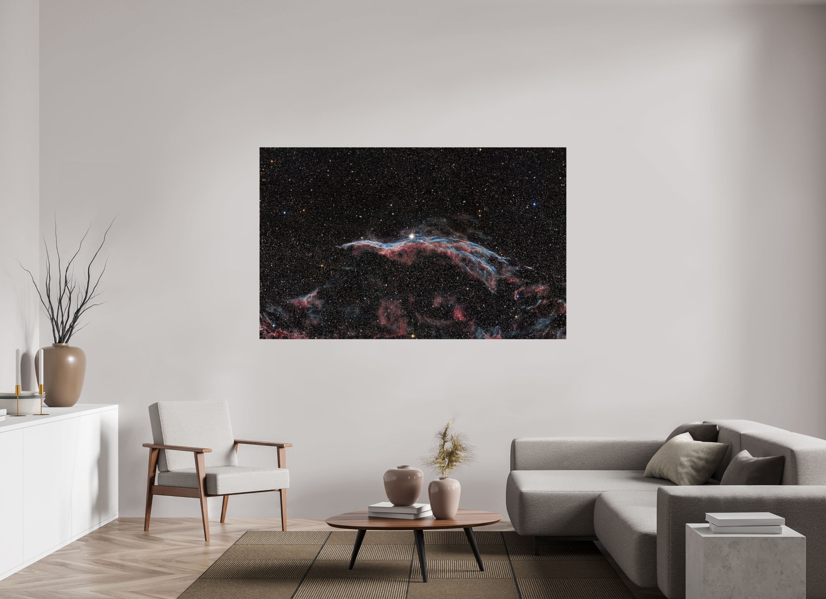 75.2 x 47″, Photo Print On Fuji Crystal DP II Western Veil Nebula (NGC 6960 - Witch's Broom)