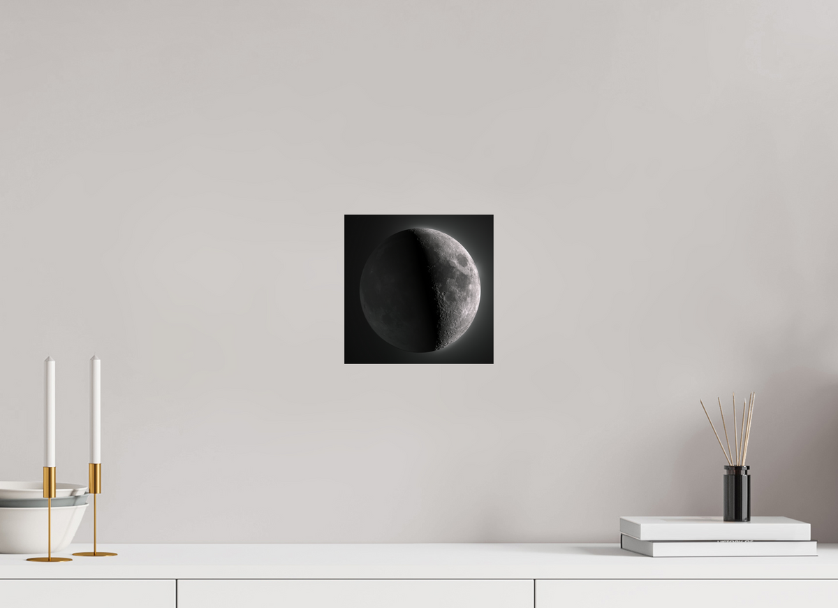 8 x 8″, Photo Print On Fuji Crystal DP II Earthshine Moon