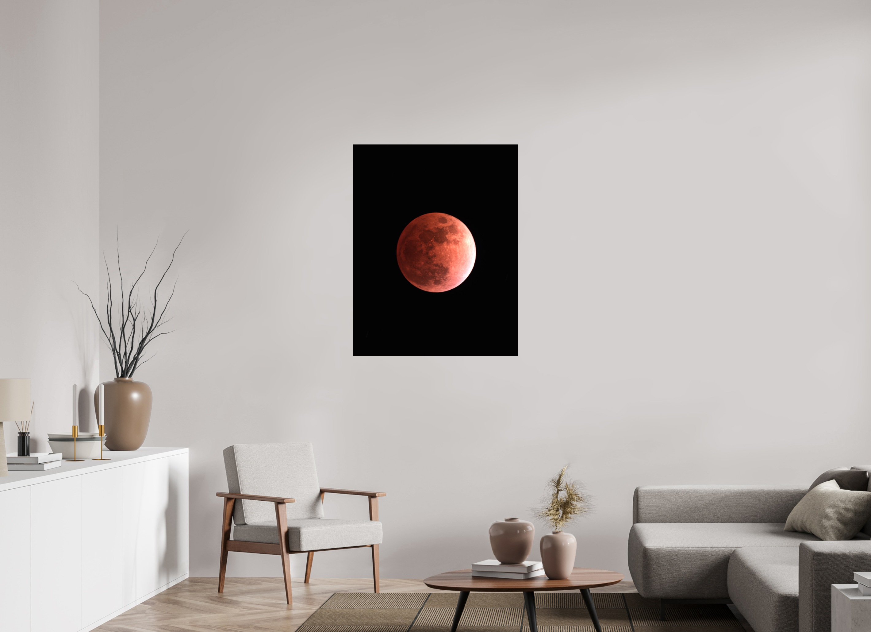 31 x 39.8″, ChromaLuxe HD Metal Print Total Lunar Eclipse