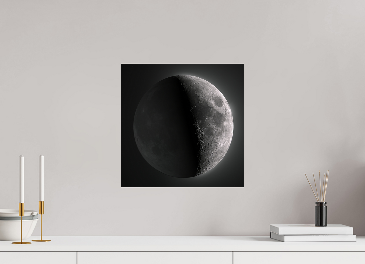 15 x 15″, ChromaLuxe HD Metal Print Earthshine Moon