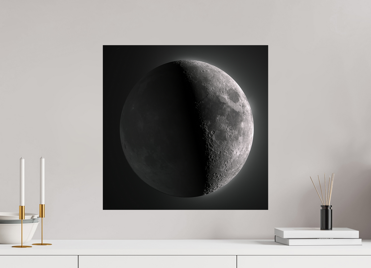 20 x 20″, Photo Print On Fuji Crystal DP II Earthshine Moon