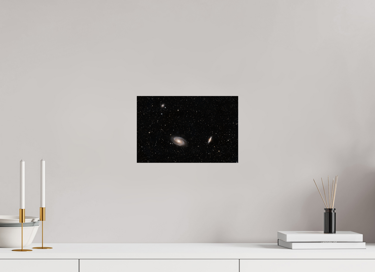 12.1 x 8″, Photo Print On Fuji Crystal DP II M81 (Bode's Galaxy) & M82 (Cigar Galaxy), NGC 3077