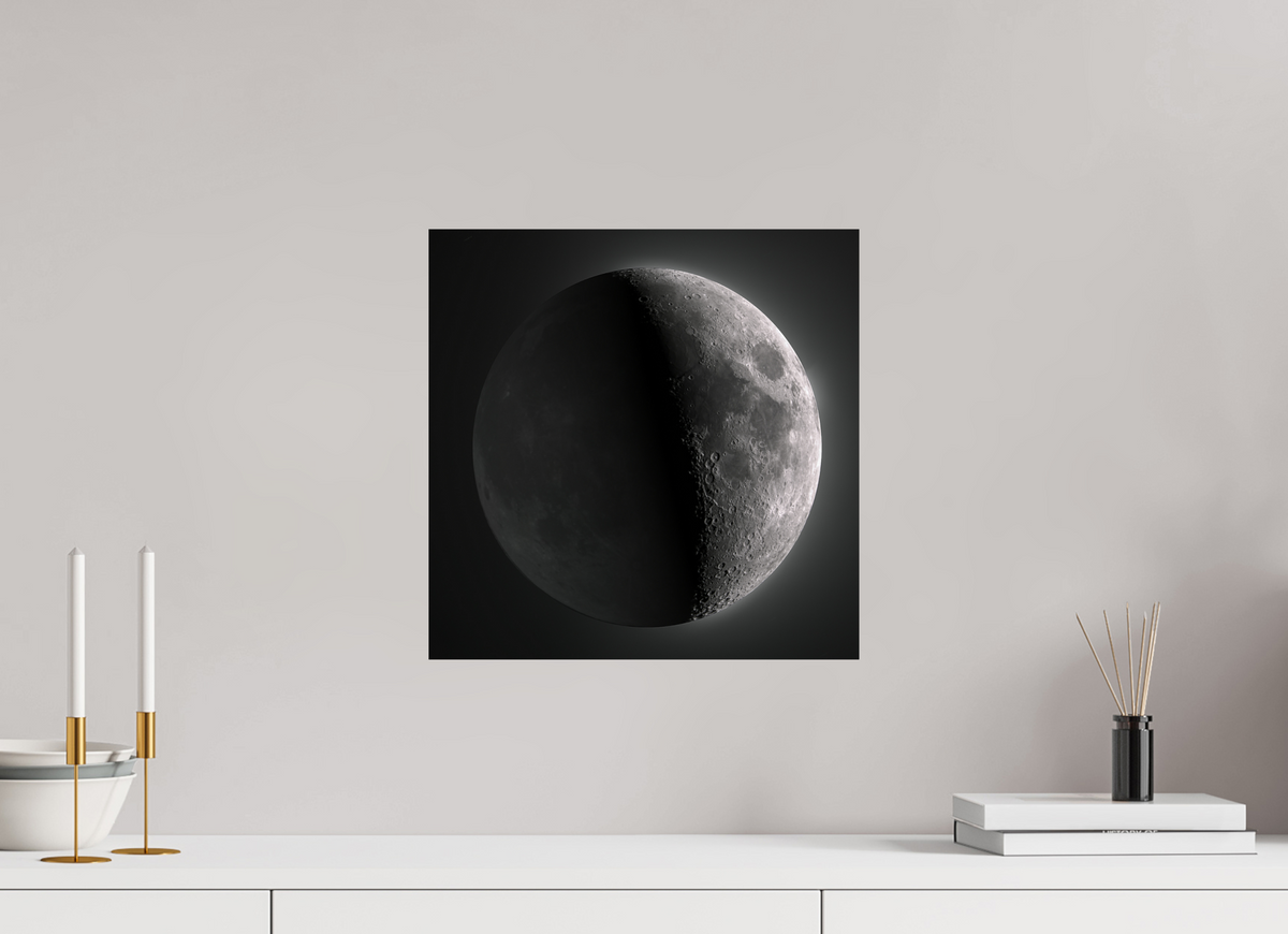 15 x 15″, Photo Print On Fuji Crystal DP II Earthshine Moon