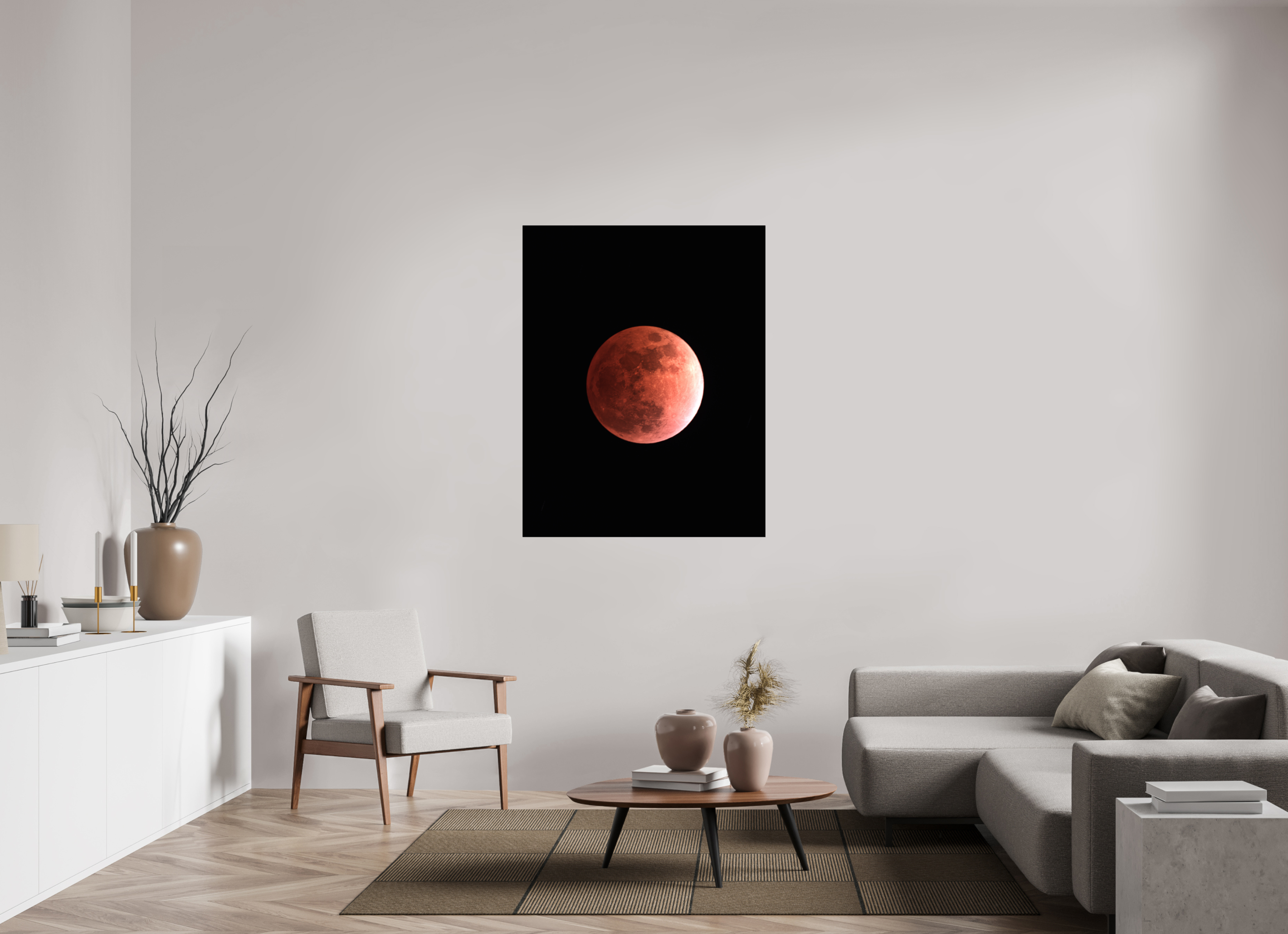 39 x 50.1″, ChromaLuxe HD Metal Print Total Lunar Eclipse