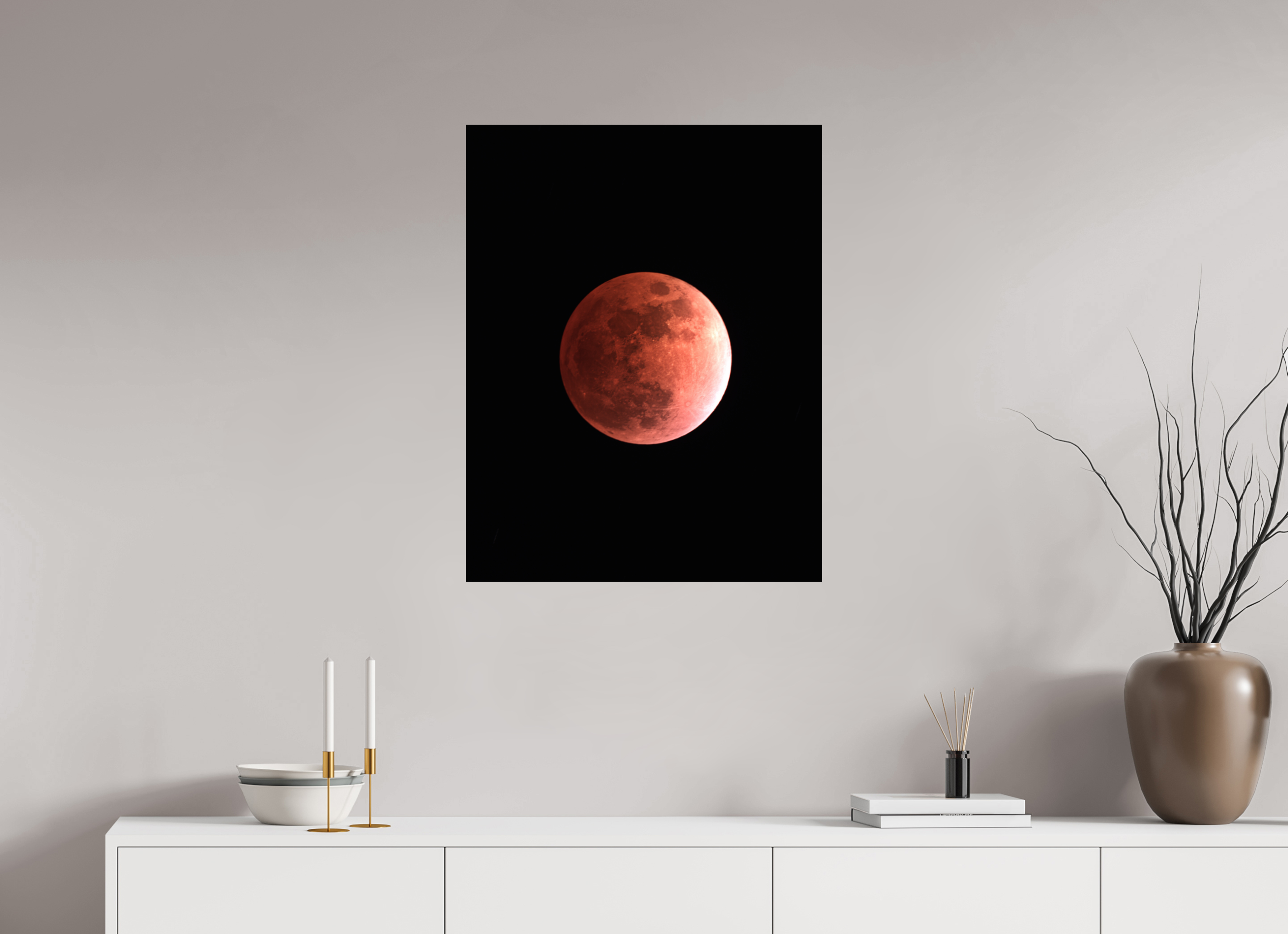 24 x 30.8″, ChromaLuxe HD Metal Print Total Lunar Eclipse
