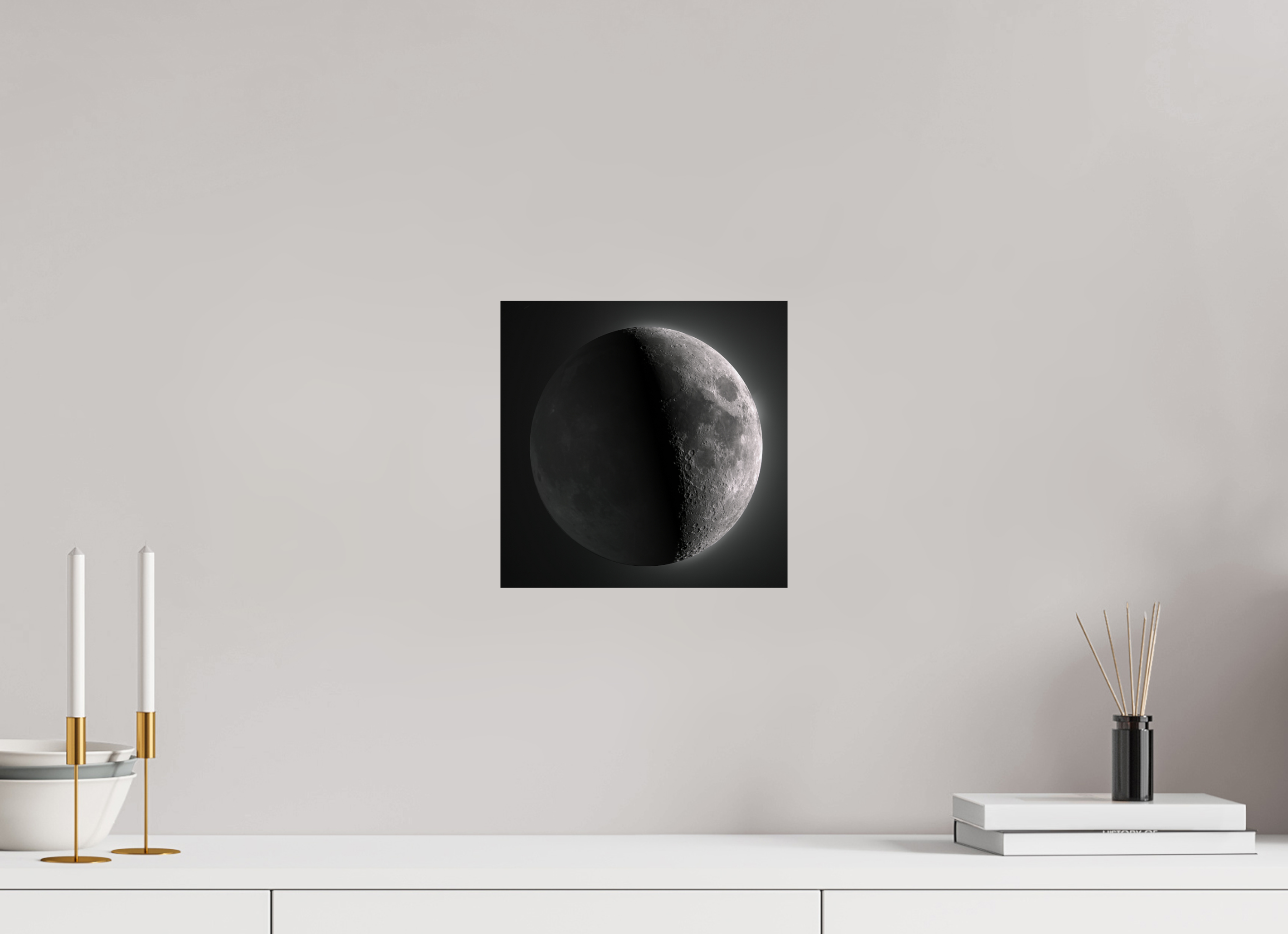 10 x 10″, Photo Print On Fuji Crystal DP II Earthshine Moon